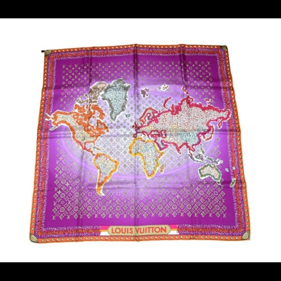 Louis Vuitton Monogram World Map Oversized Wool Scarf